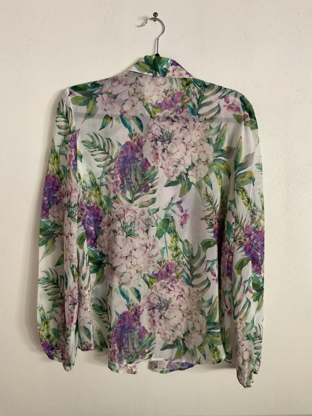 LilySilk X MIM Women's Floral 2 in 1 Silk Blouse Long Sleeve 100% Silk Shirt Top - Picture 5 of 10